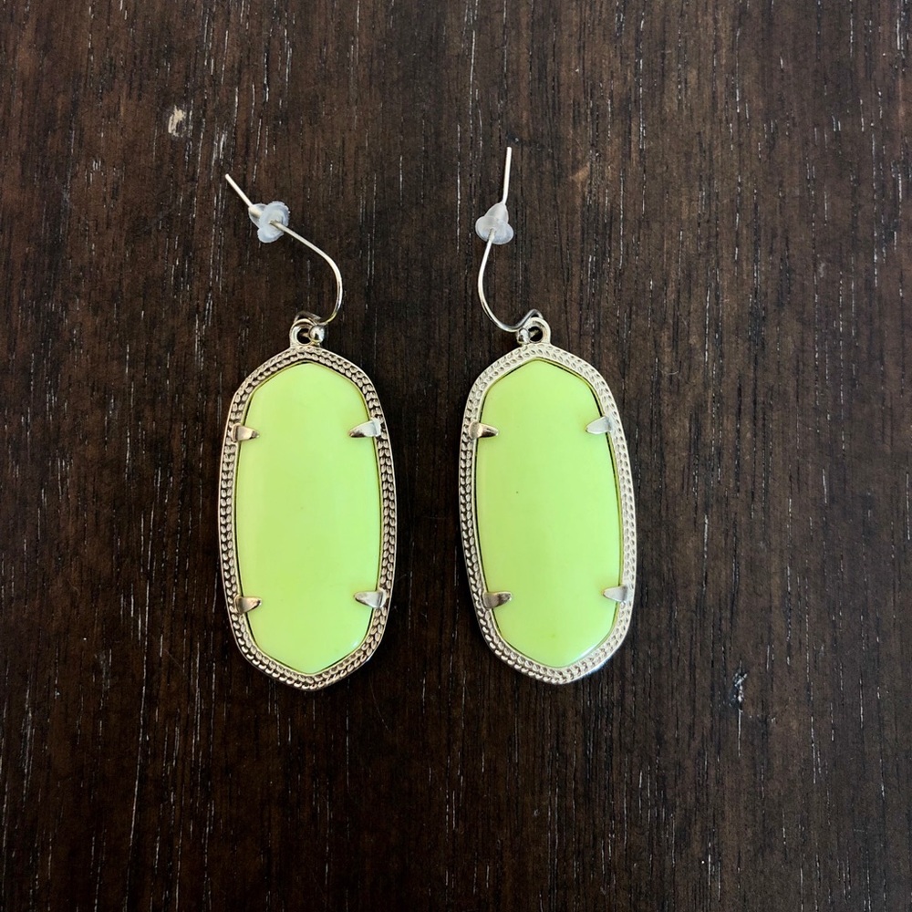 Kendra Scott Dani Gold Drop Earrings Neon Yellow